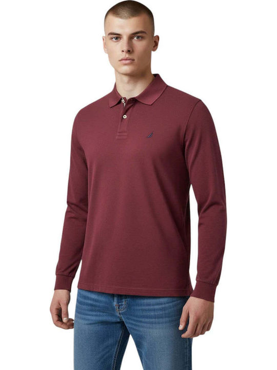 Nautica Polo Μπλούζα Μακρυμάνικη Μπορντό