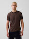 Kurzärmlige Herrenbluse Woodsy Braun