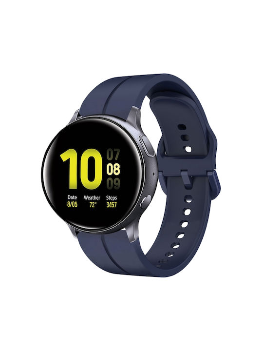 Samsung Galaxy Watch Active 2 44mm 20mm Loop Silikon Uhrenarmband Marineblau