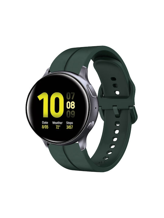 Samsung Galaxy Watch Active 2 44mm 20mm Curea de ceas Loop din silicon Verde închis