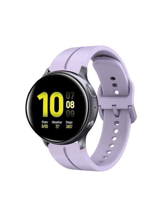 Samsung Galaxy Watch Active 2 44mm 20mm Силиконова Каишка За Часовник Лилава