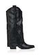 Damenstiefel Cowboy mit mittlerem Absatz in Schwarz