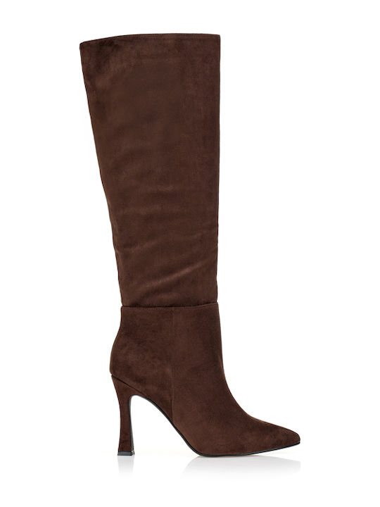 Tsoukalas Wildleder Damenstiefel mit hohem Absa...