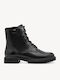 Leder Damen Stiefeletten Schwarz