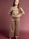 Kids Clothing Set with Pants Winter 2 Pieces Beige Gold