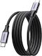 Ugreen L520 Магнитен / Плетен USB 2.0 Кабел USB-C Мъжки - USB-C 100W PD Сив 1m 55517