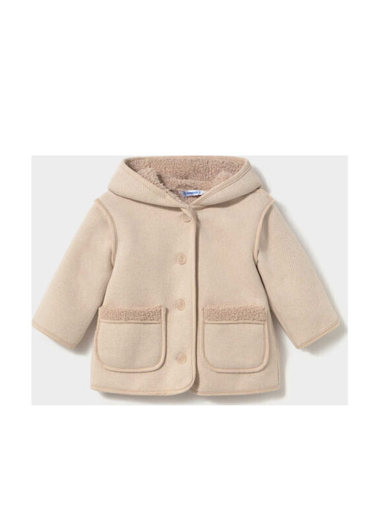 Mayoral Kids Coat Short Beige