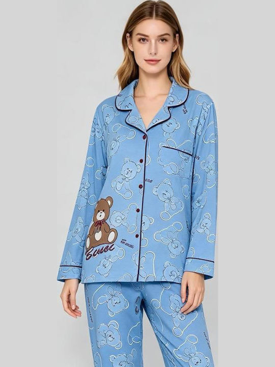 Goodnight Set de Pijamale de Vară pentru Femei Bumbac Roz