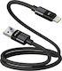 Moxom Braided USB-A to Lightning Cable Μαύρο 1m 022484-Black