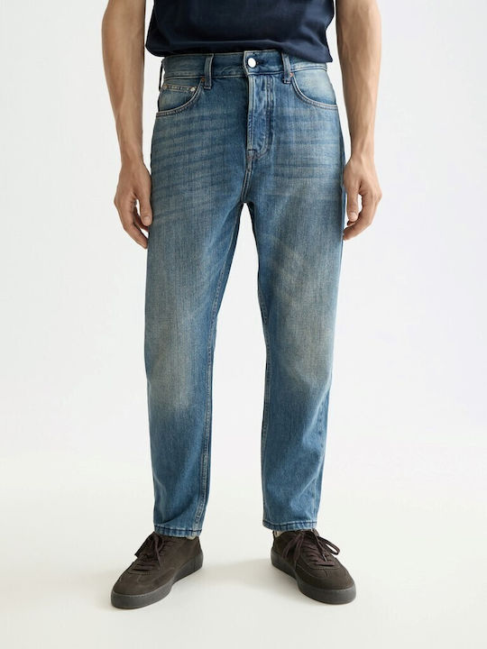 Men's Loose Tapered Fit Blue Jeans Pants