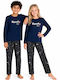 Comfort Kinder-Nachtwäsche Winter Baumwolle Blau