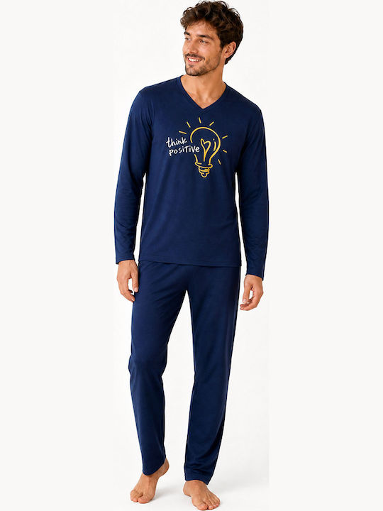 Comfort Pijama de vară pentru bărbați Albastră
