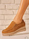 Slip-on-uri pentru femei de piele maro