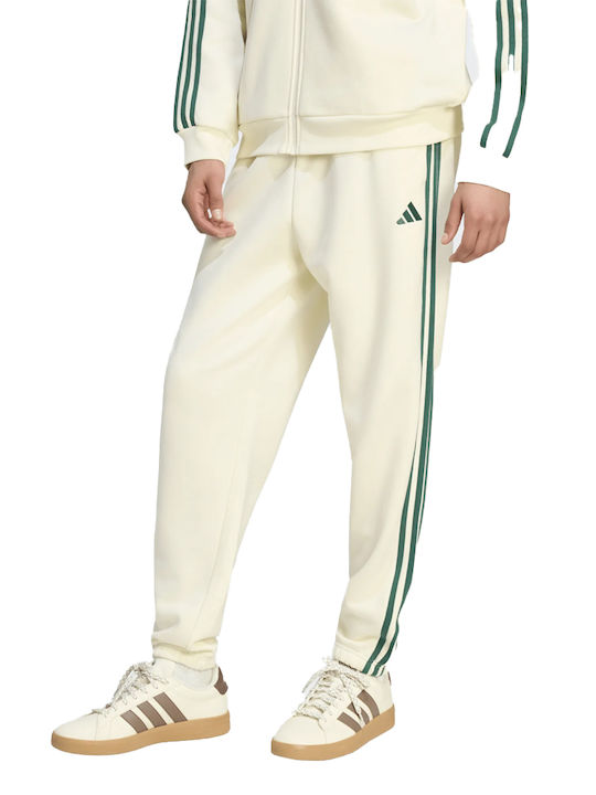 3-Stripes Herren-Sweatpants mit Gummizug Creme