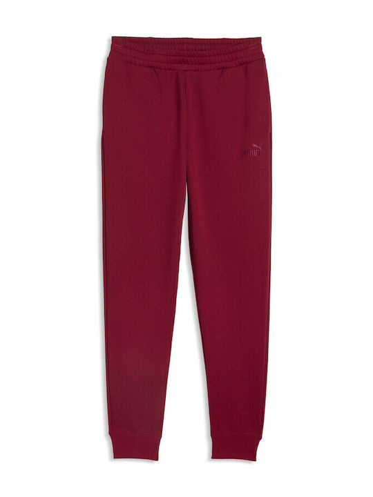 PUMA Ess No 1 Logo Sweatpants Burgundy