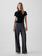 Women's Fabric Trousers with Elastic Dark Heather Grey