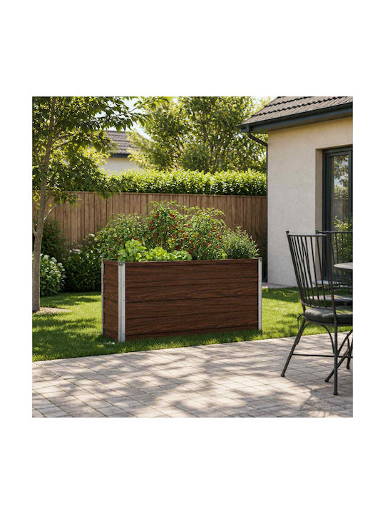 vidaXL Метална Черна Саксия За Цветя 100x40x55см