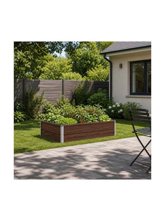 vidaXL Ghiveci De Flori Metalic Negru 100x80x24cm