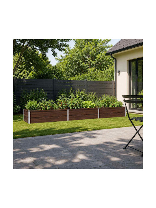 vidaXL Γλάστρα Μεταλλική Μαύρο 240x40x24εκ.