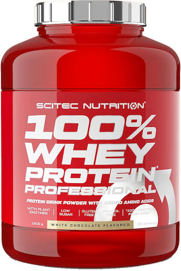 Scitec Nutrition 100% Whey Protein Professional Протеин От Суроватка Без Глутен с Вкус Бяла Шоколад 1.816kg