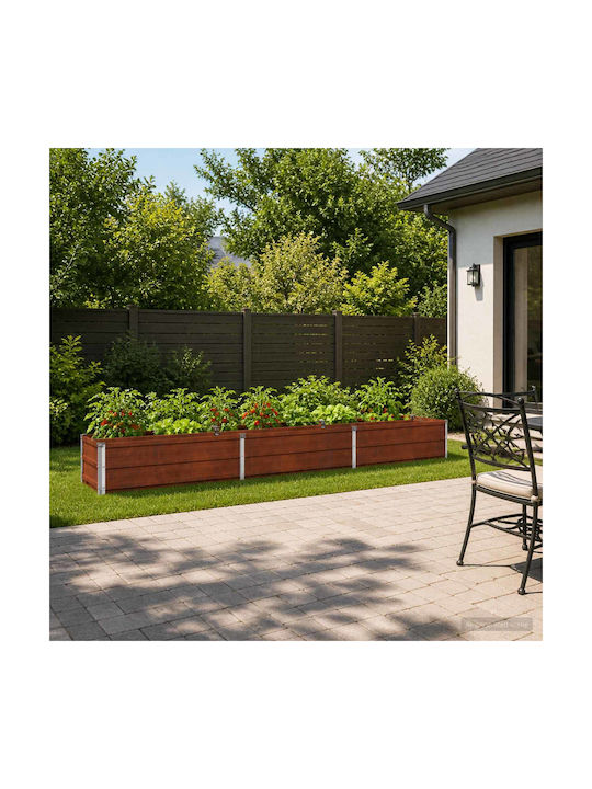 vidaXL Γλάστρα Μεταλλική Rusty 240x40x24εκ.