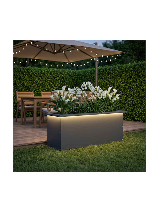 vidaXL Метална Кутия За Саксии Антрацит 30x80x30см