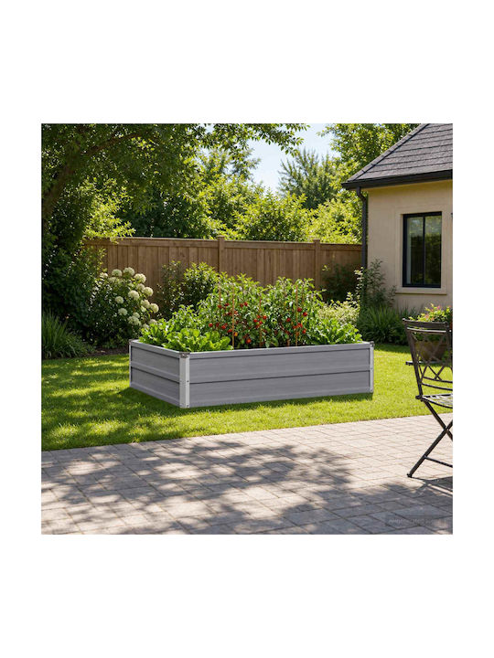 vidaXL Ghiveci De Flori Metalic Gri 100x80x24cm