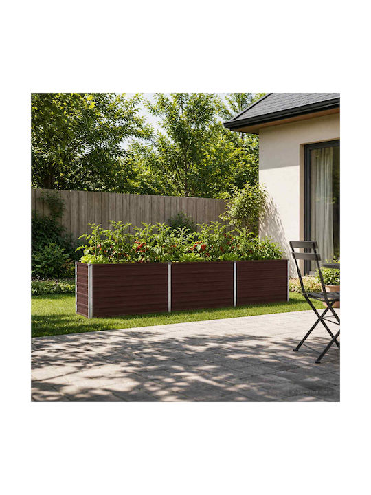 vidaXL Γλάστρα Μεταλλική Καφέ 240x40x55εκ.
