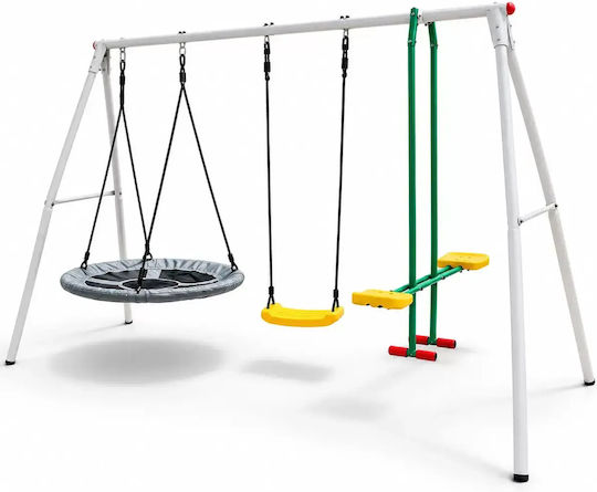 Kinder Schaukeln Garten Set 3 Plätze Nest & Schaukel Spielplatz