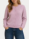 Lange Gestrickte Damen Strickjacke mit Knöpfen Rose Smoke