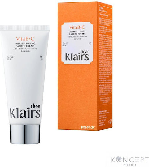 Dear, Klairs Vitamin Toning Barrier Face Cream for Moisturizing, Anti-aging & Brightening with Vitamin C 60gr