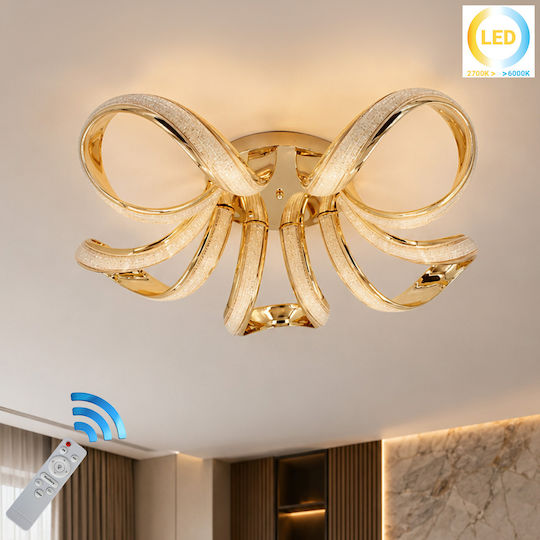 Keskor Plafonieră de Tavan 70cm Aurie cu LED Integrat