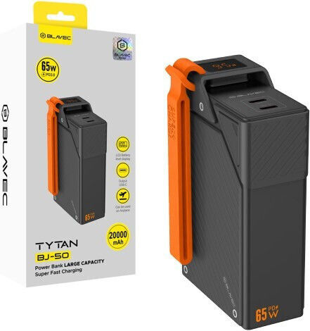 Blavec BJ-50 Tytan Power Bank 20000mAh 65W με 2 Θύρες USB-C Μαύρο
