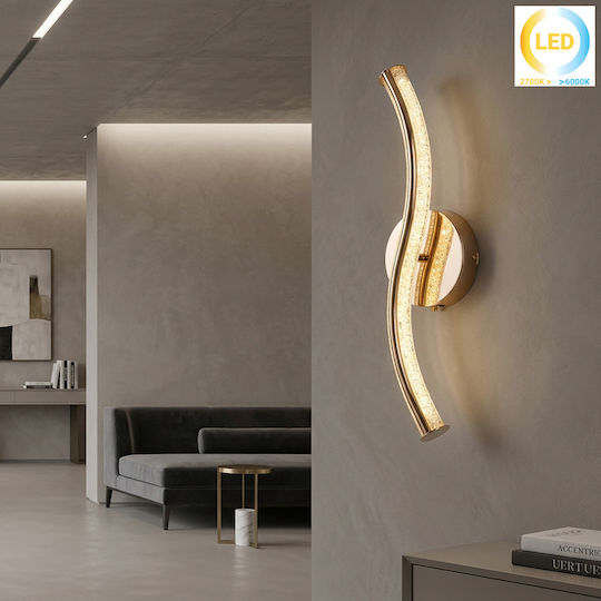Keskor Wall Lamp with Integrated LED Gold 12x9x40cm