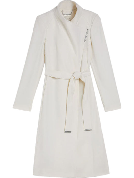 Ted Baker Wool Women's Coat Ivory