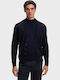 Men's Knitted Cardigan with Buttons Dark Blue
