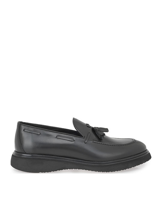 Δερμάτινα Ανδρικά Loafers σε Μαύρο Χρώμα