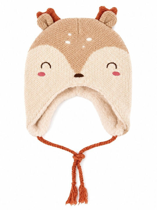 Kinder Beanie Gestrickt Beige