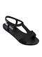 Damen Flache Sandalen Schwarz
