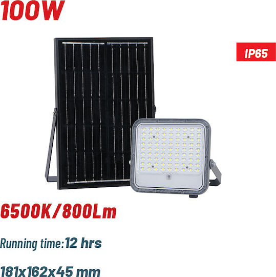 Bormann Водоустойчив Соларен LED Прожектор 100W Студено Бяло 6500K с Фотоклетка IP65