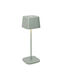 Zafferano LED Table Lamp with Green Shade and Base