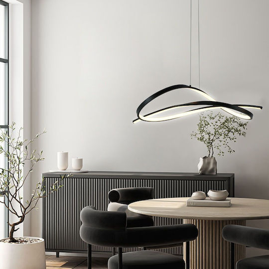 Vivalux Black LED Pendant Light with Adjustable White Light 62x31x120cm