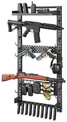 Βάση Τοίχου Vevor Gun Rack Heavy Duty Steel Indoor Rifle Shotgun Rack Magazine Holt Panel Molle Gun Accessories Display Storage Storage Hold Μέχρι 5 Τουφέκια Ή Κυνηγετικά Όπλα Τακτικό Εξοπλισμό