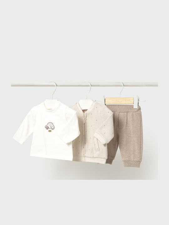 Mayoral Kids Set with Pants 3 Pieces Beige