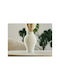 SteweHome Decorative Plastic Vase White 25x25cm