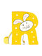 Baby Oliver Dekorativer Buchstabe Orange aus Holz