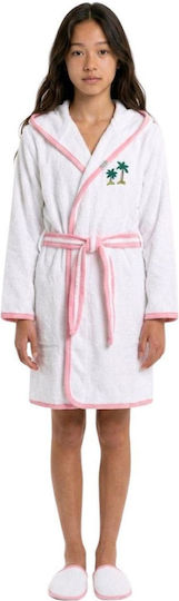 Ramel Kids Bathrobe White-Pink Hooded
