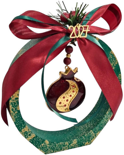 Kalliopi Silver Handmade Окачен Щастие За Дома Нар Зелен Керамика 2027 14x15см