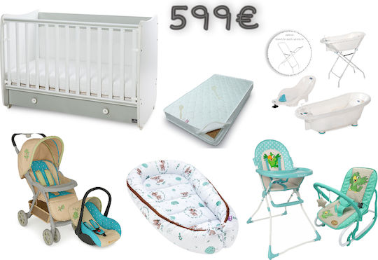 Beboulino Baby-Möbel-Set Blau / Blau