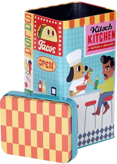 Kitsch Kitchen Κουτί Γενικής Χρήσης με Καπάκι Μεταλλικό 11x20cm
